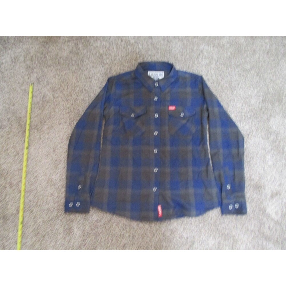 Dixxon Men's Roughneck Blue/Gray Plaid Flannel Long Sleeve Pockets Sz M